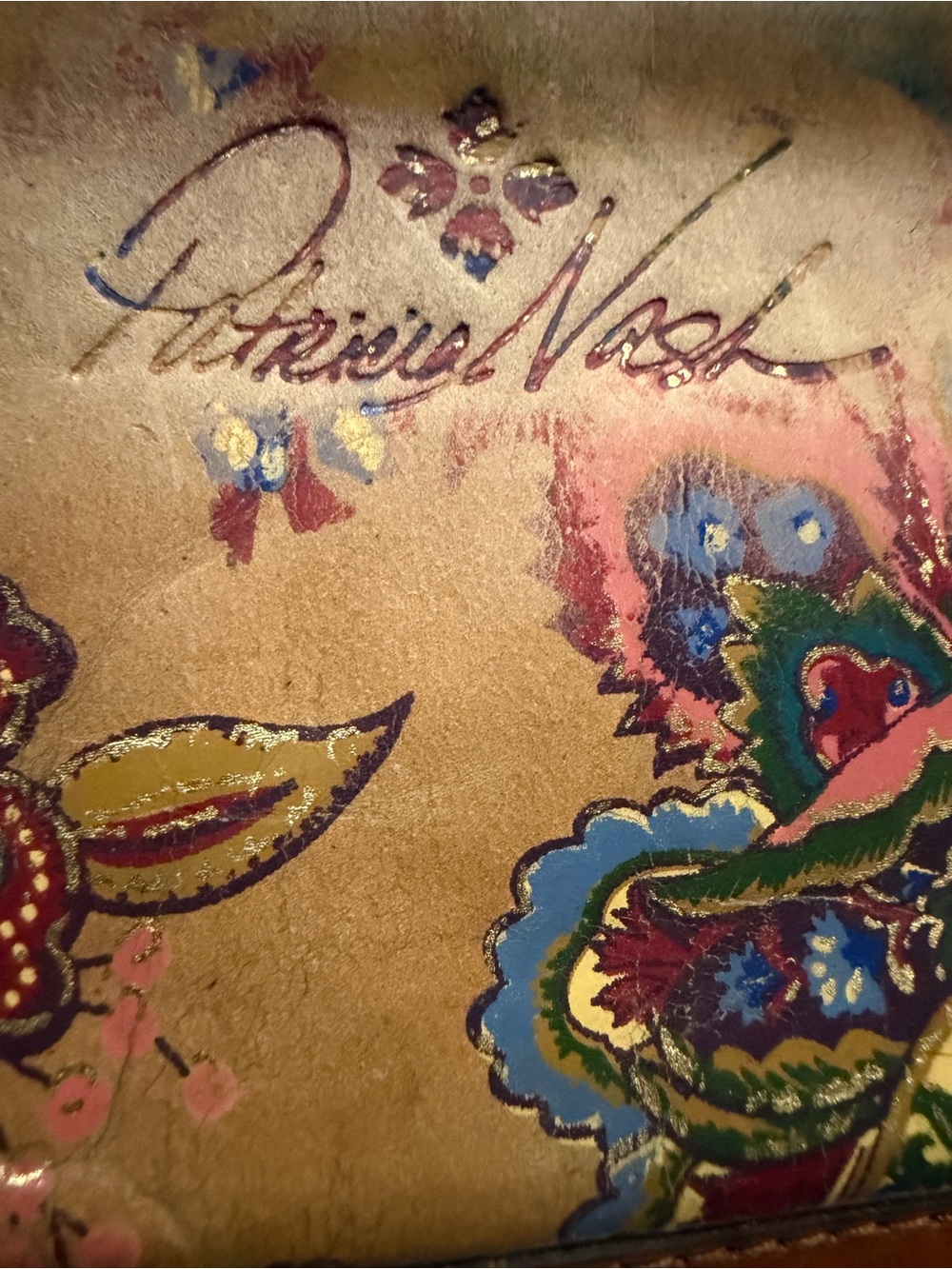 Patricia Nash Tan Floral-Print Leather Wallet with Multicolor Accents - Picture 2 of 8